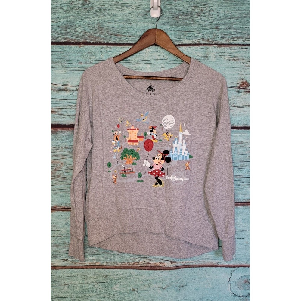 Disney Parks Lightweight sweatshirt hi lo Minnie Mouse Scene Women's Small